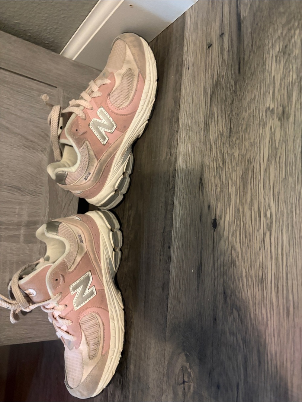 New Balance Kids Pink and Cream Running Sneakers